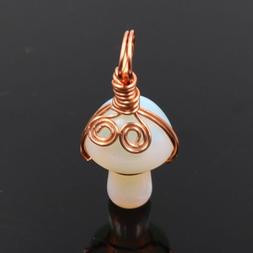 Mini Mushroom Gemstone Pendant for Making Jewelry Necklace Earring  Wrapped Wire Mushroom