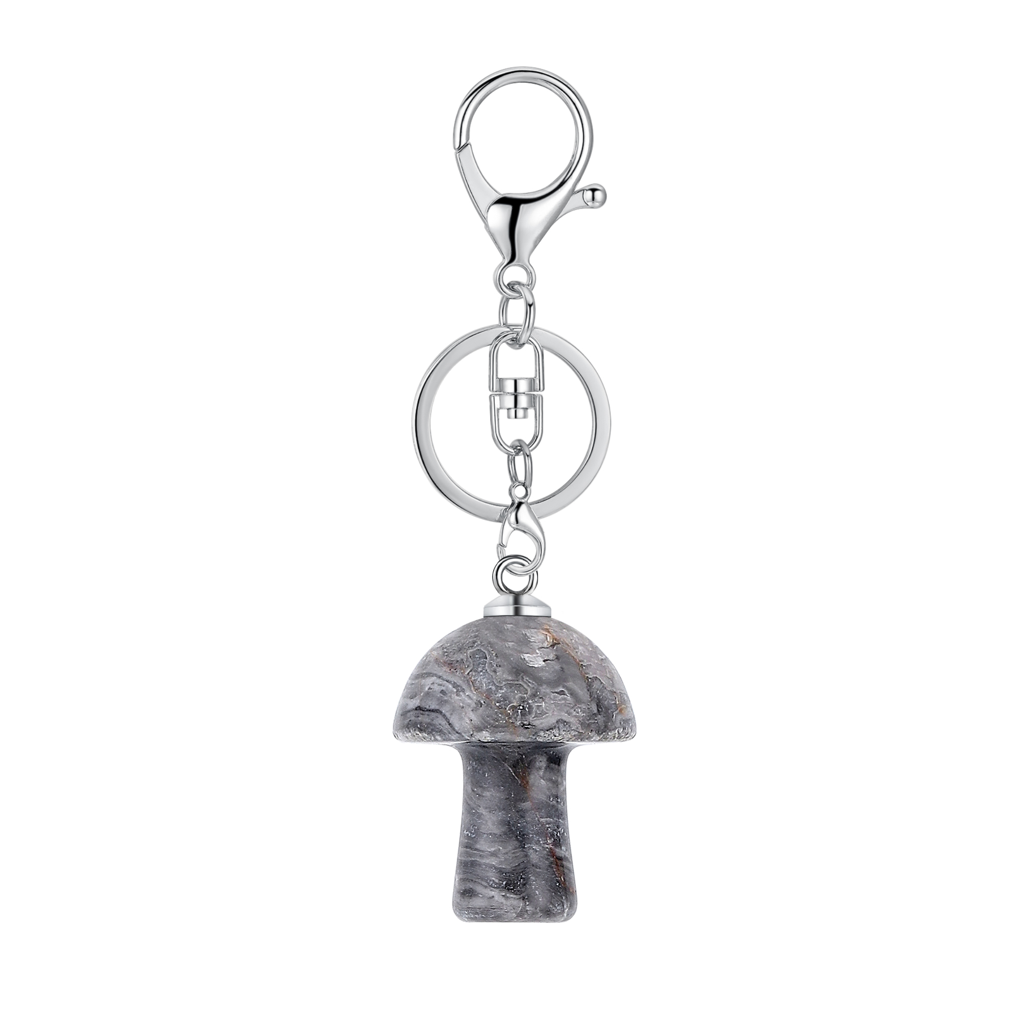 Gemstone Mushroom Keychain  Natural Gemstone Pendant Keyring Healing Chakra Crystal Jewelry