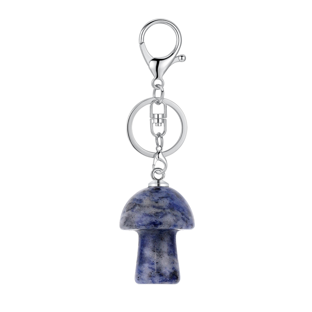 Gemstone Mushroom Keychain  Natural Gemstone Pendant Keyring Healing Chakra Crystal Jewelry