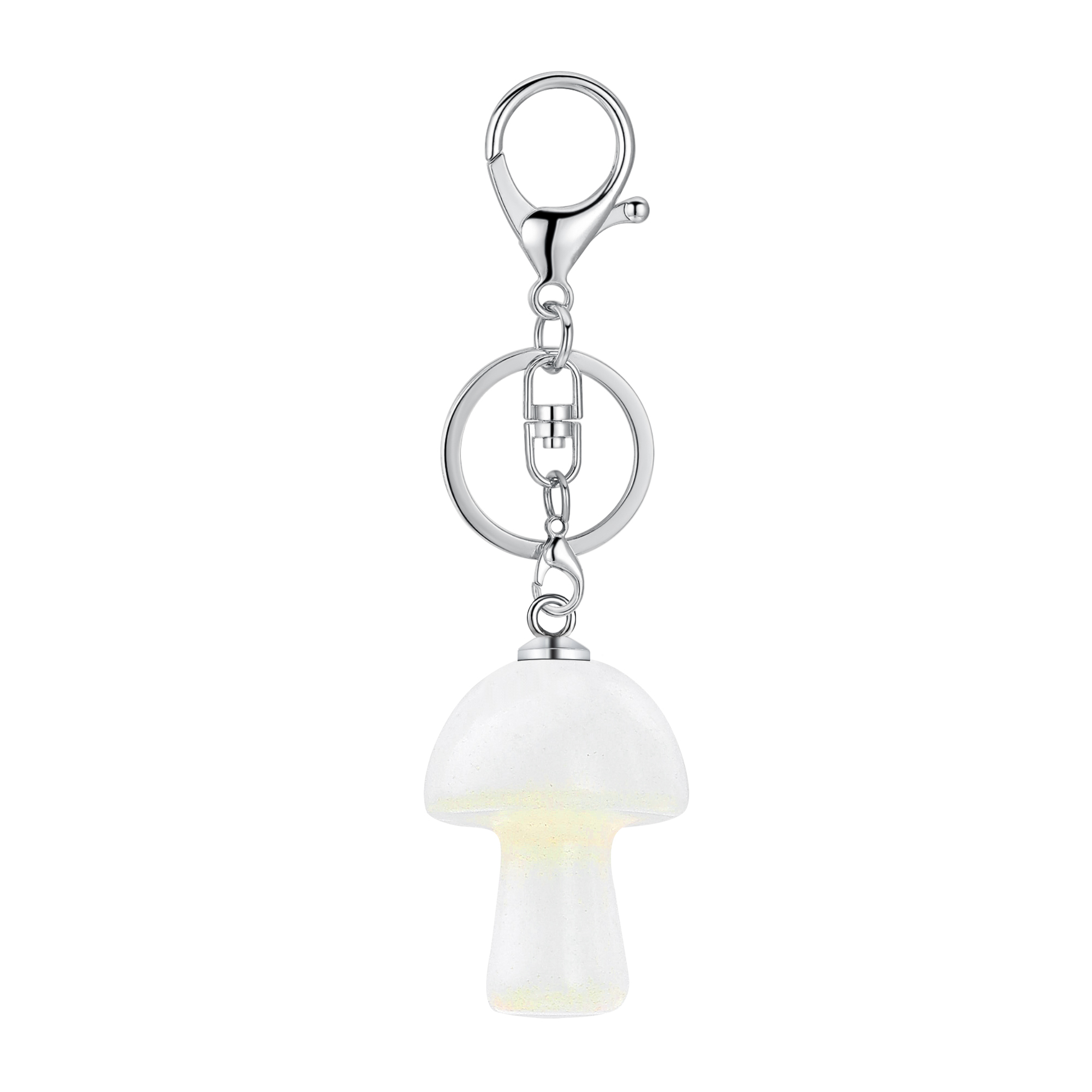 Gemstone Mushroom Keychain  Natural Gemstone Pendant Keyring Healing Chakra Crystal Jewelry
