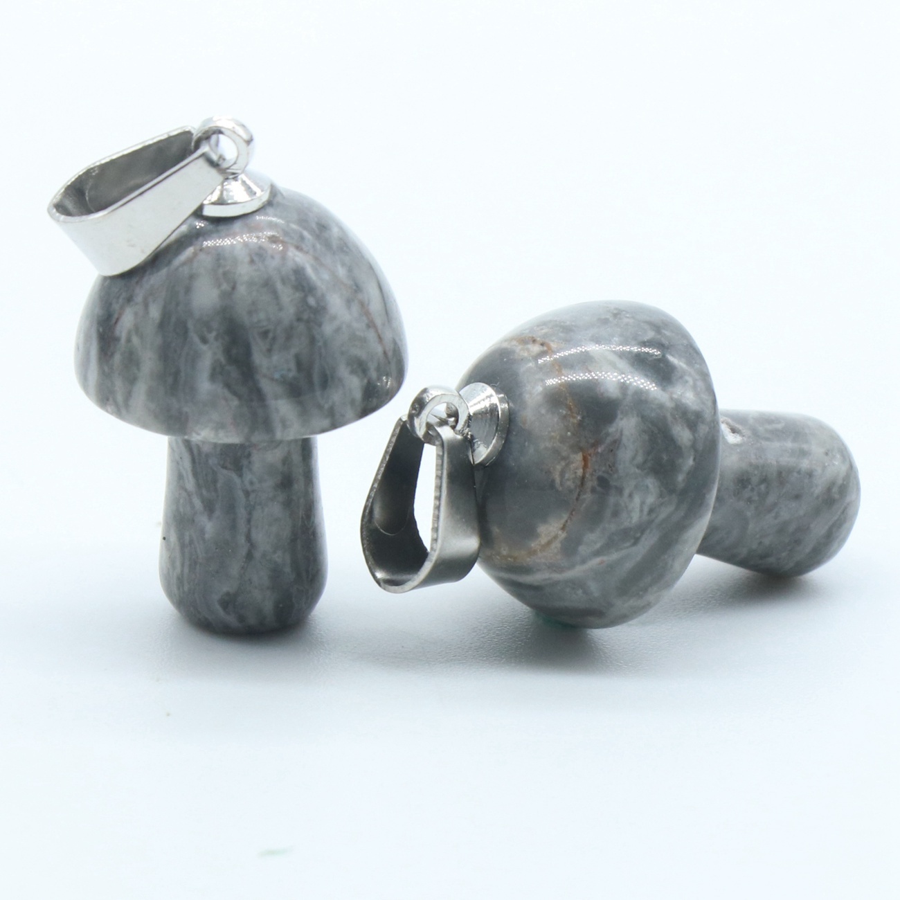 Healing Chakra Gemstone Mushroom Pendant For Making Jewelry Necklace EarringsWomen Men Natural Quartz Crystal Rock Charm Choker