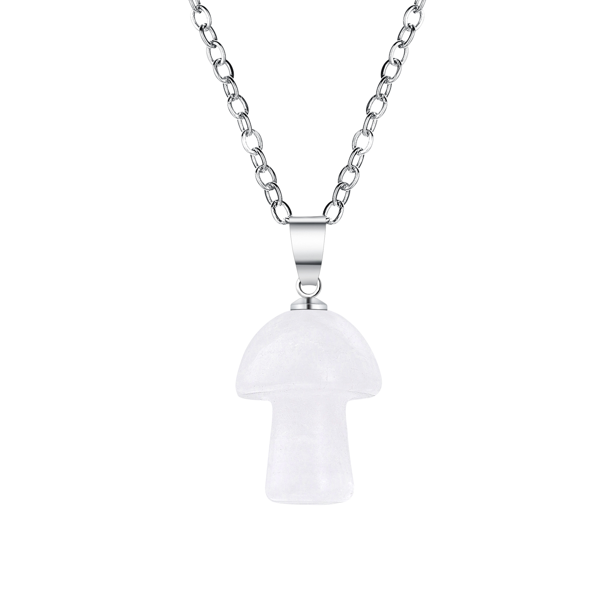 Healing Chakra Gemstone Mushroom Pendant For Making Jewelry Necklace EarringsWomen Men Natural Quartz Crystal Rock Charm Choker