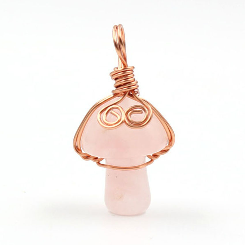 Mini Mushroom Gemstone Pendant for Making Jewelry Necklace Earring  Wrapped Wire Mushroom