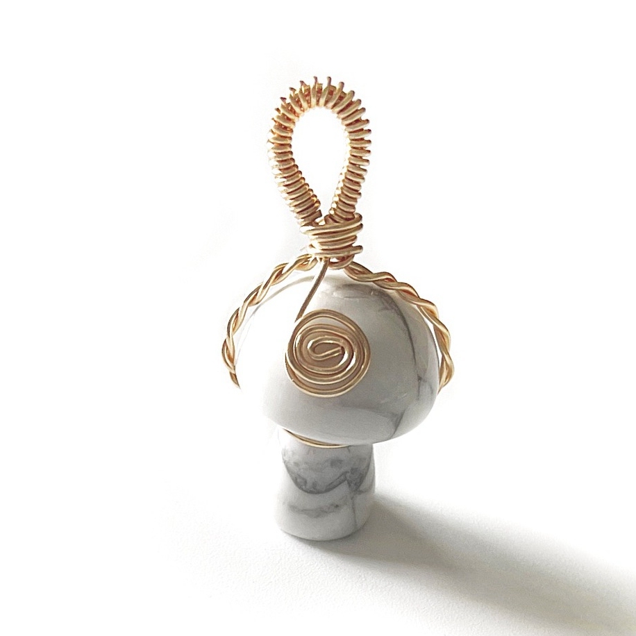 Mini Mushroom Gemstone Pendant for Making Jewelry Necklace Earring  Wrapped Wire Mushroom