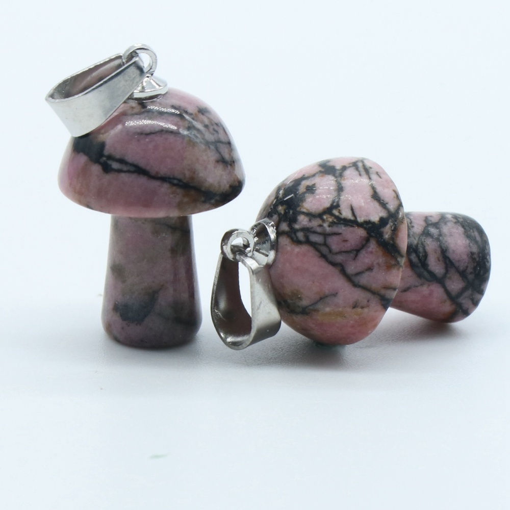 Gemstone Mushroom Keychain  Natural Gemstone Pendant Keyring Healing Chakra Crystal Jewelry