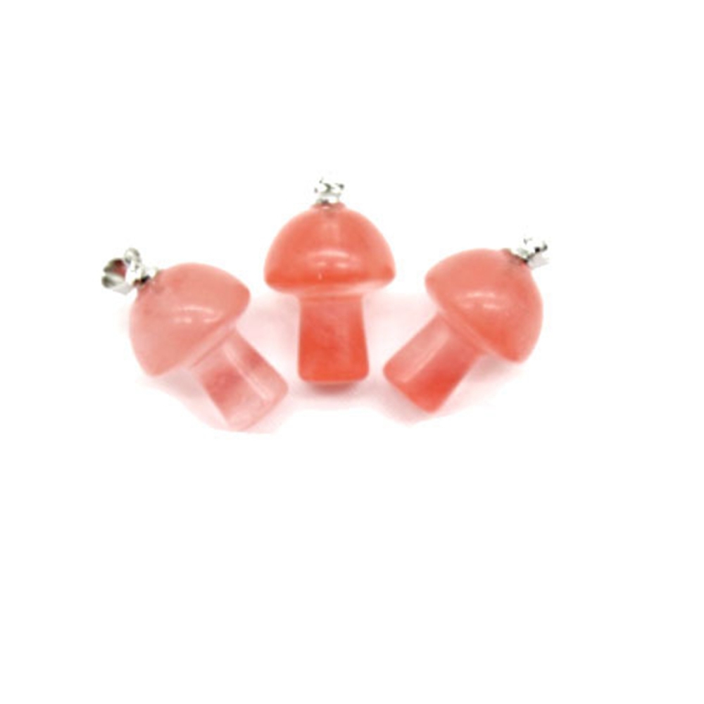 Healing Chakra Gemstone Mushroom Pendant For Making Jewelry Necklace EarringsWomen Men Natural Quartz Crystal Rock Charm Choker