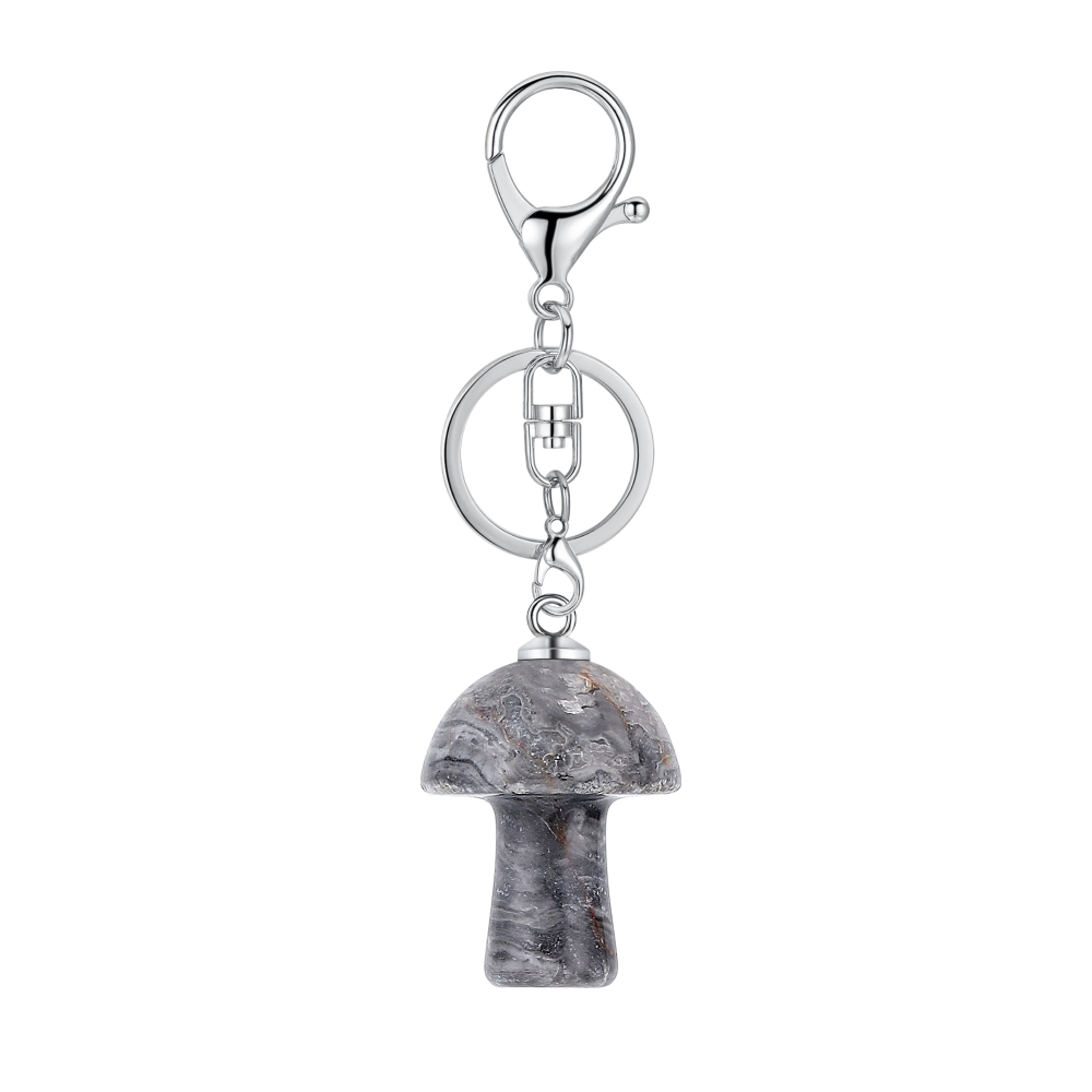 Healing Chakra Gemstone Mushroom Pendant Neklace with 45CM Black Cord