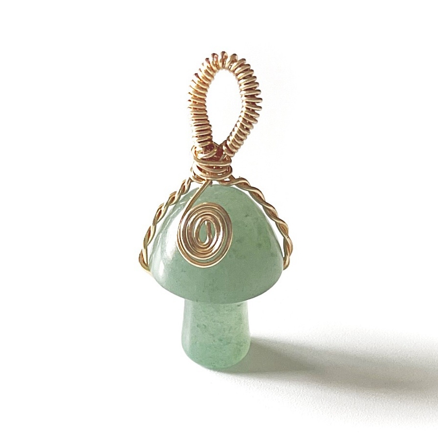 Mini Mushroom Gemstone Pendant for Making Jewelry Necklace Earring  Wrapped Wire Mushroom