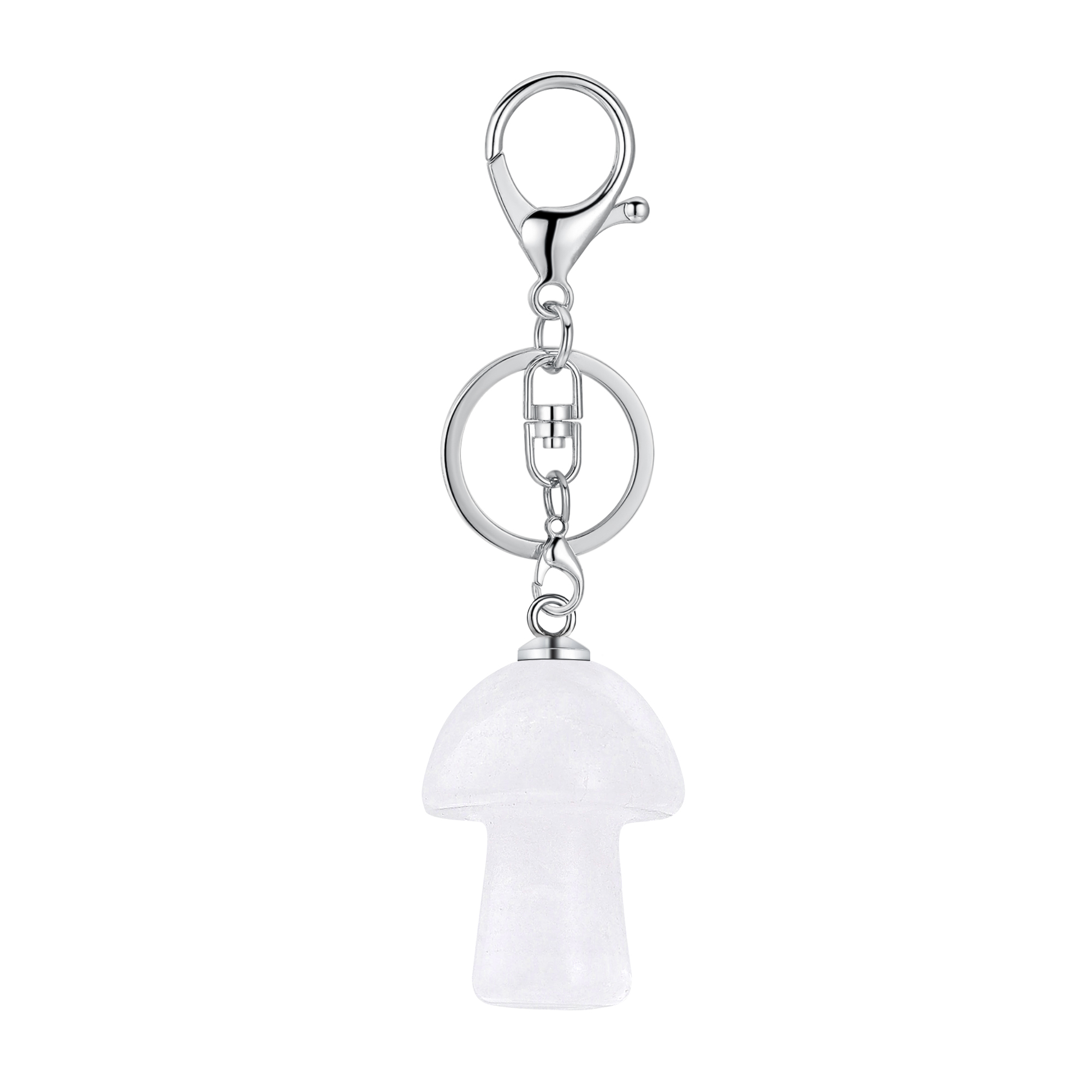 Gemstone Mushroom Keychain  Natural Gemstone Pendant Keyring Healing Chakra Crystal Jewelry