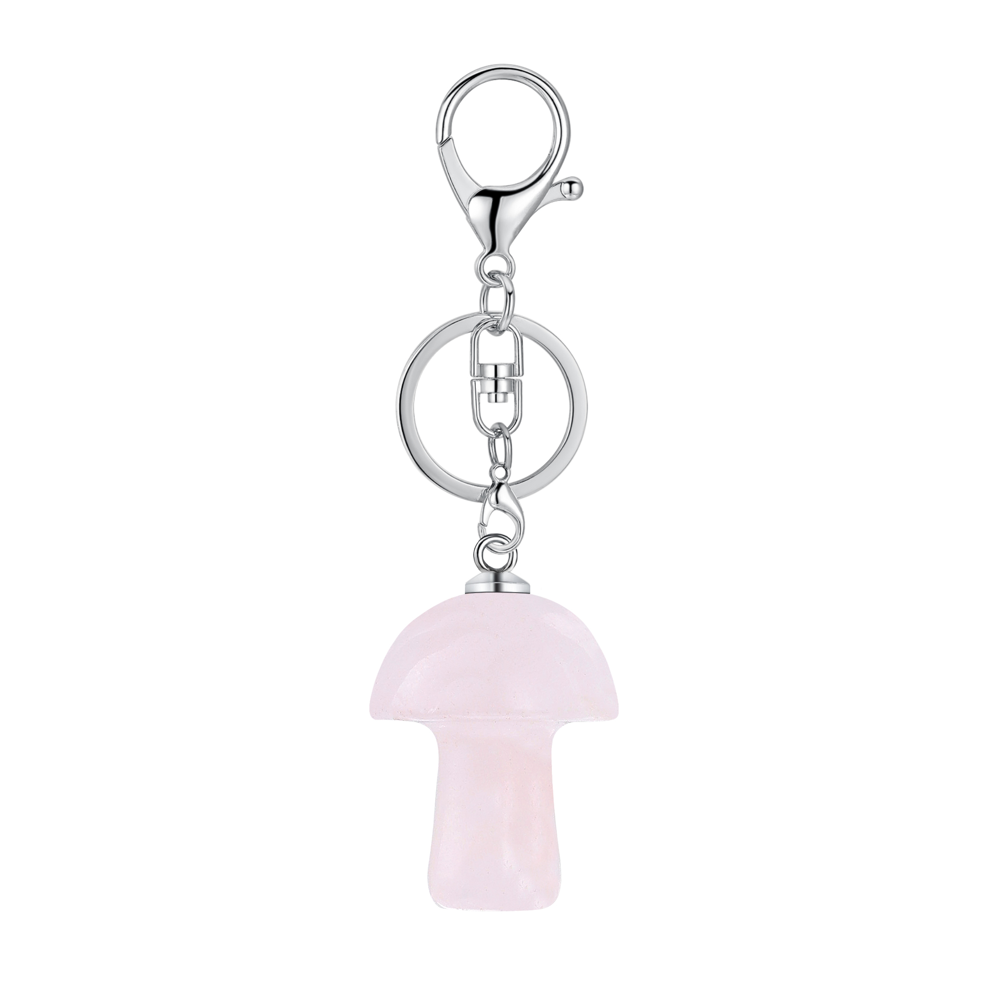 Gemstone Mushroom Keychain  Natural Gemstone Pendant Keyring Healing Chakra Crystal Jewelry