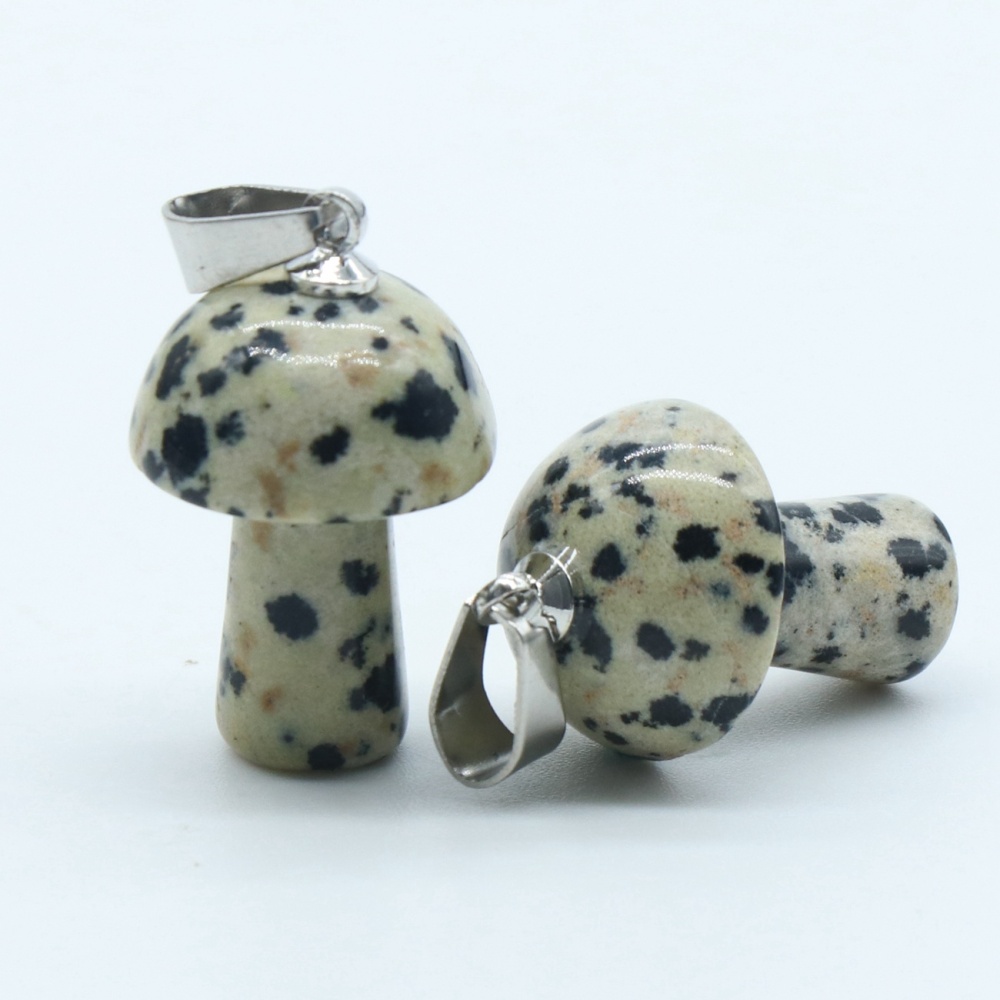 Healing Chakra Gemstone Mushroom Pendant For Making Jewelry Necklace EarringsWomen Men Natural Quartz Crystal Rock Charm Choker