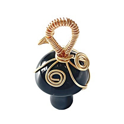 Mini Mushroom Gemstone Pendant for Making Jewelry Necklace Earring  Wrapped Wire Mushroom