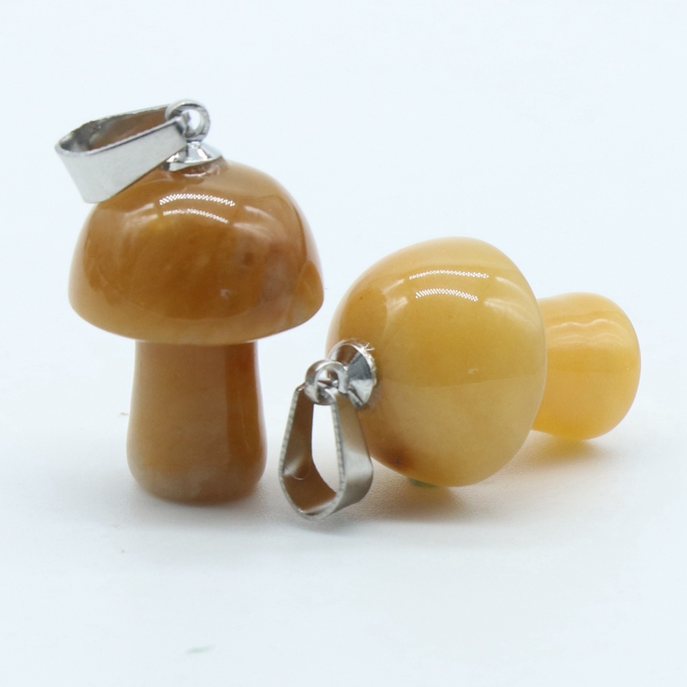 Mini Mushroom Gemstone Pendant for Making Jewelry Necklace Earring  Wrapped Wire Mushroom
