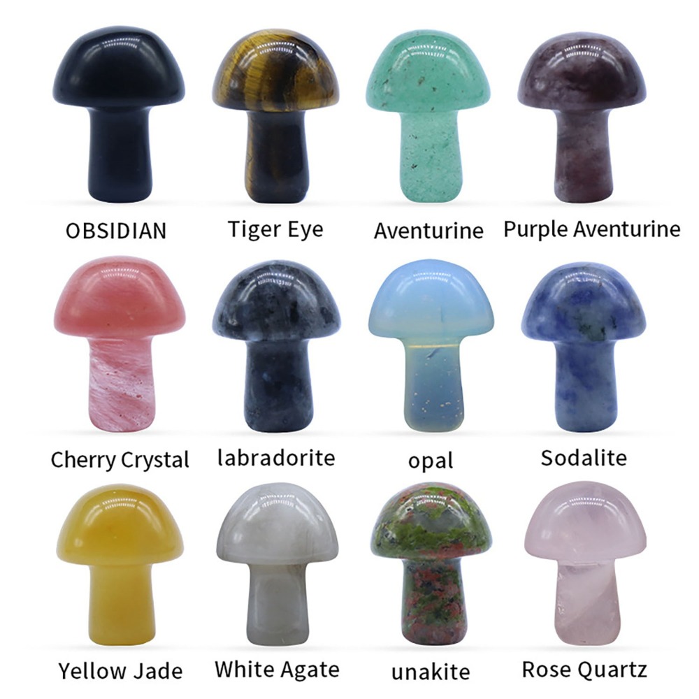 Mini Mushroom Gemstone Pendant for Making Jewelry Necklace Earring  Wrapped Wire Mushroom
