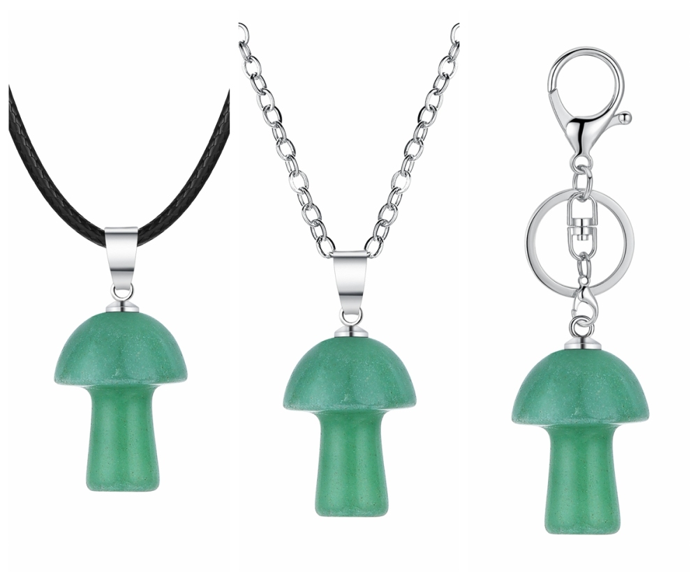 Healing Chakra Gemstone Mushroom Pendant For Making Jewelry Necklace EarringsWomen Men Natural Quartz Crystal Rock Charm Choker