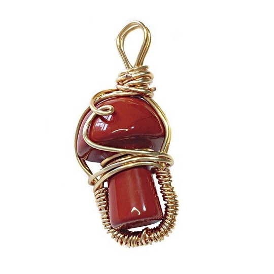 Mini Mushroom Gemstone Pendant for Making Jewelry Necklace Earring  Wrapped Wire Mushroom