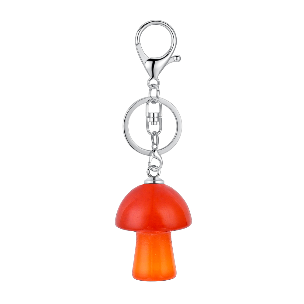 Gemstone Mushroom Keychain  Natural Gemstone Pendant Keyring Healing Chakra Crystal Jewelry