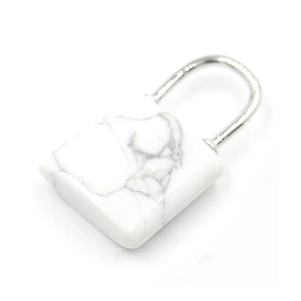 Natural Gemstone Lock Pendant KeyChain for Women Men