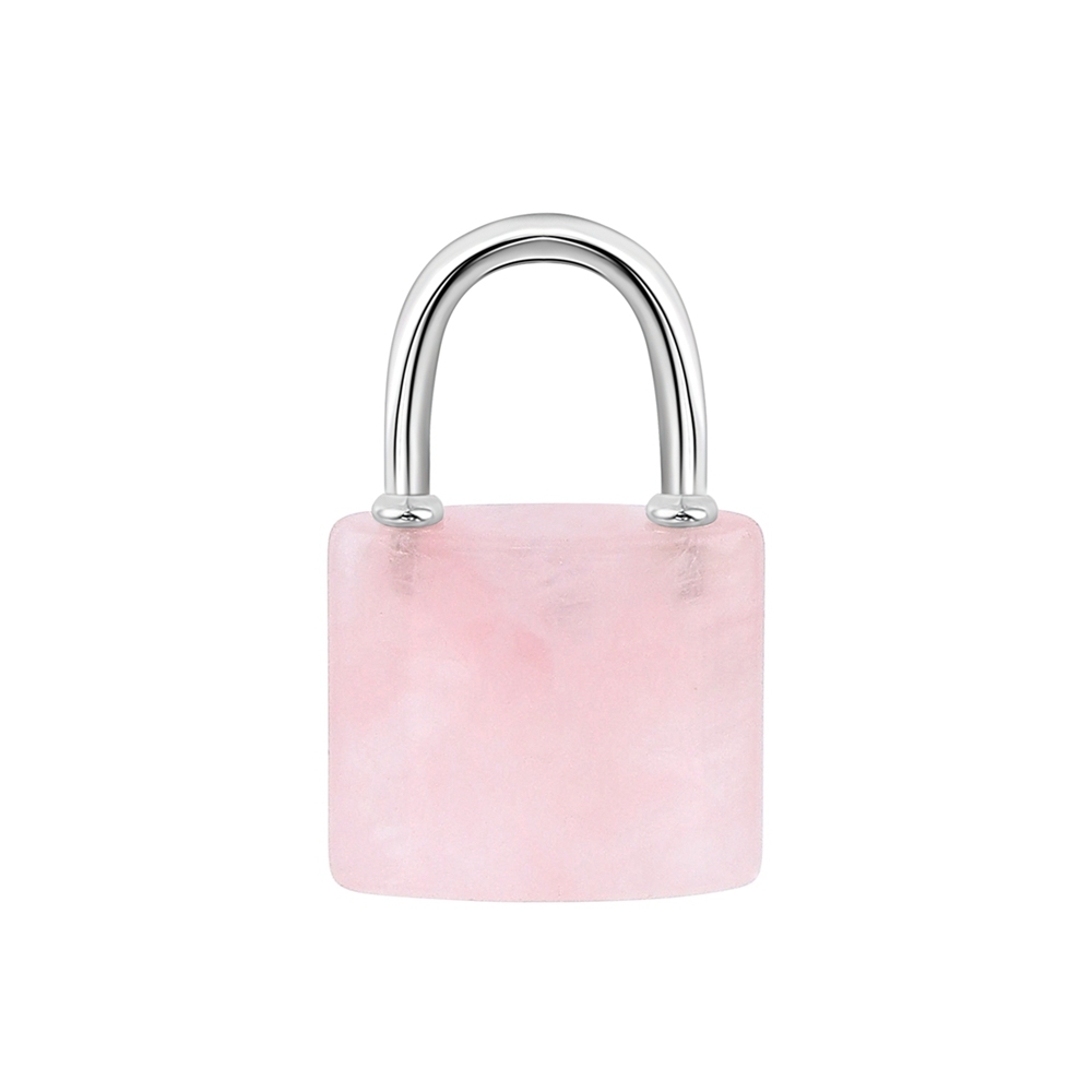 Natural Gemstone Lock Pendant KeyChain for Women Men