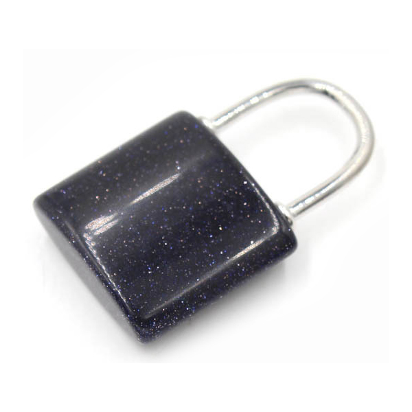 Natural Gemstone Lock Pendant KeyChain for Women Men