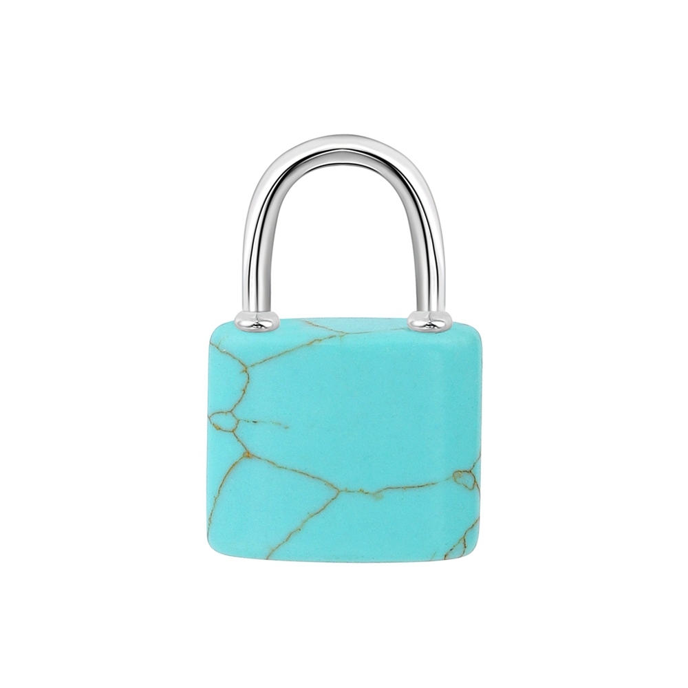 Natural Gemstone Lock Pendant KeyChain for Women Men