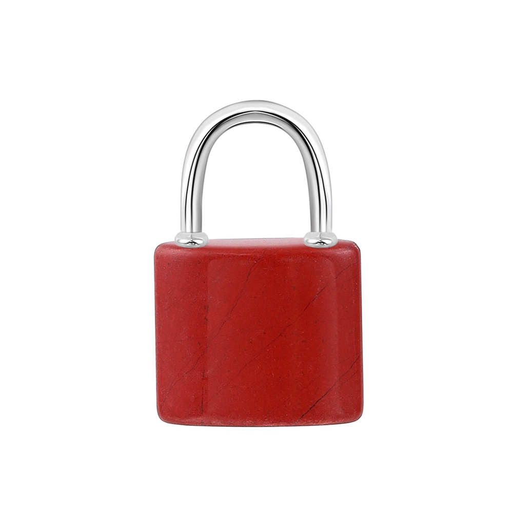 Natural Gemstone Lock Pendant KeyChain for Women Men