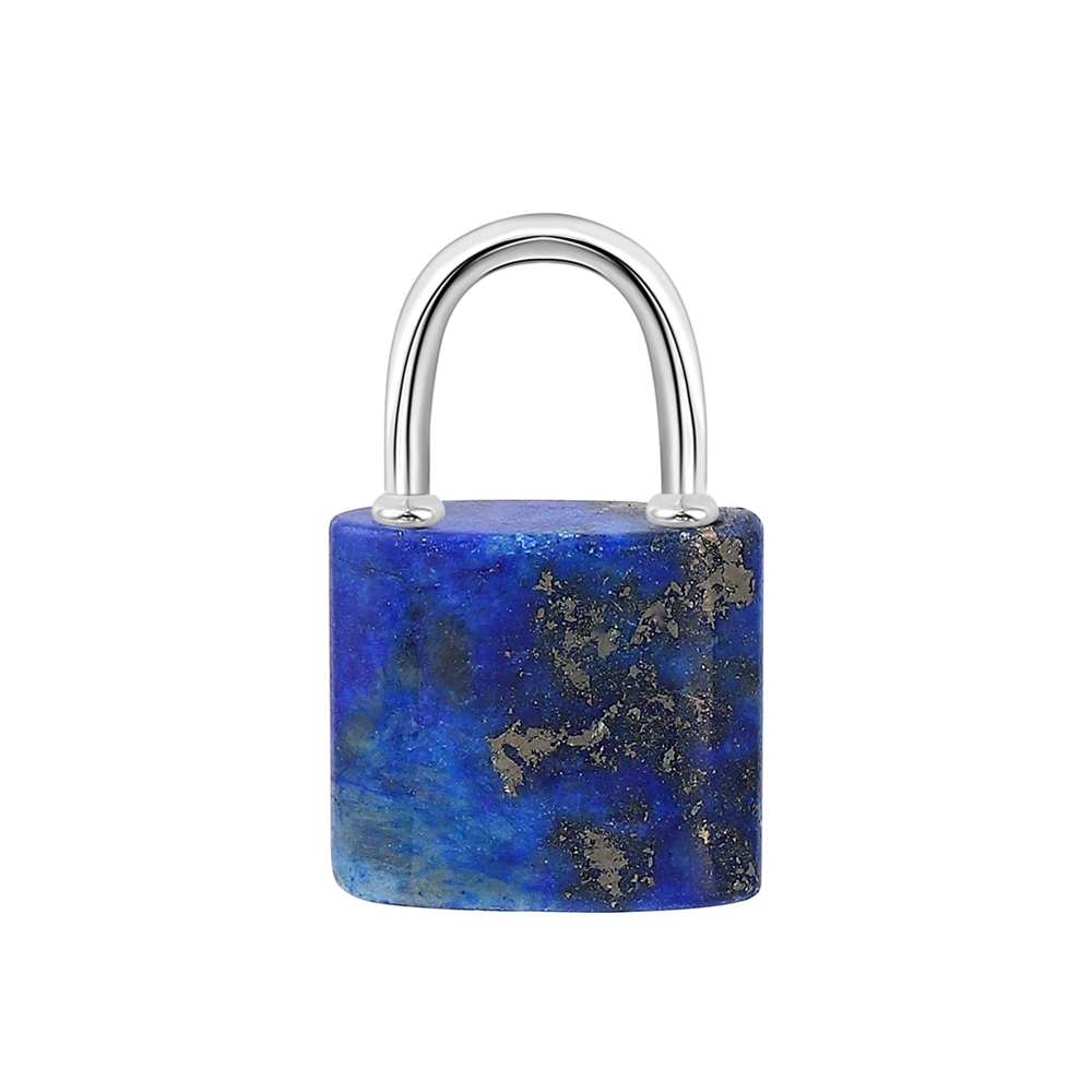 Natural Gemstone Lock Pendant KeyChain for Women Men