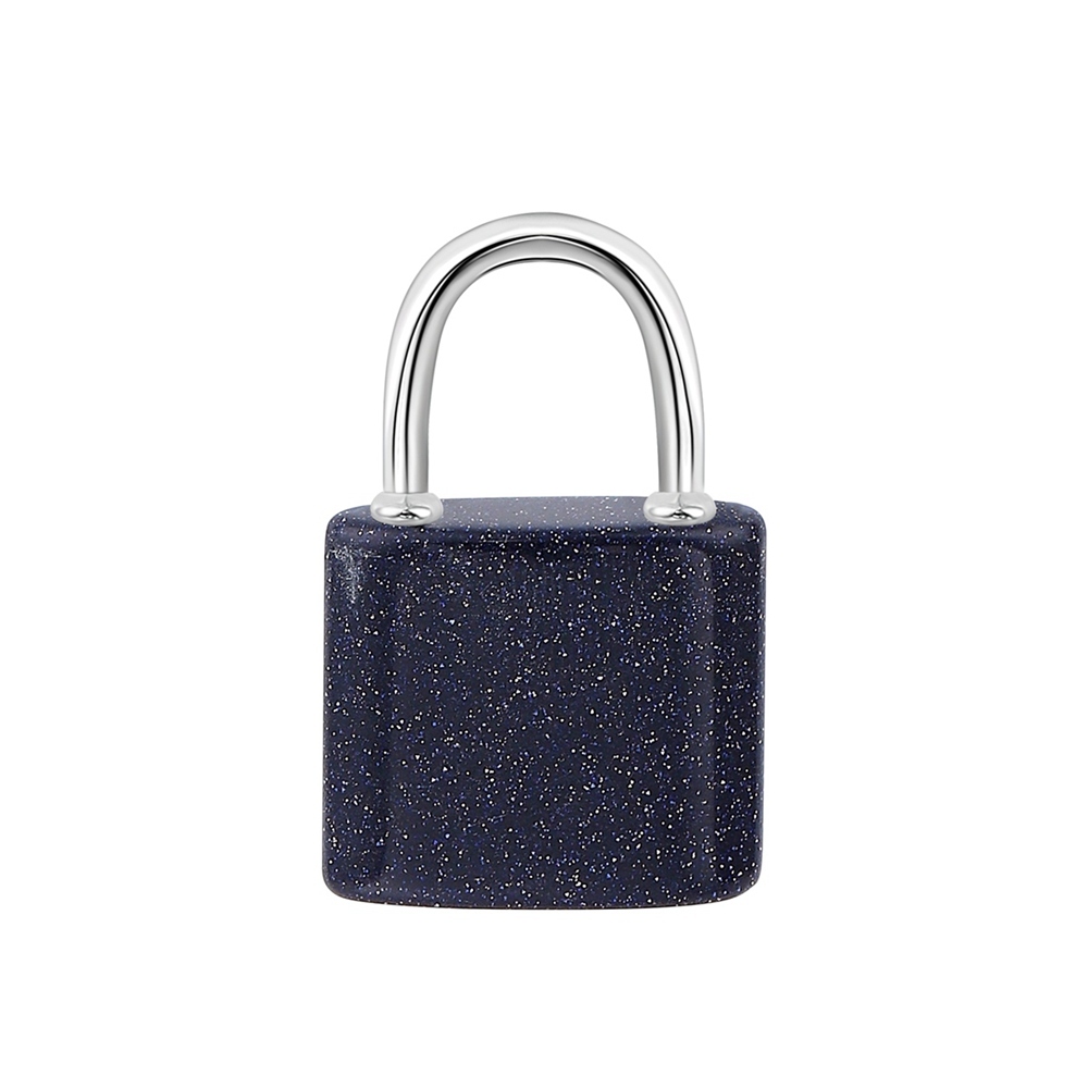 Natural Gemstone Lock Pendant KeyChain for Women Men