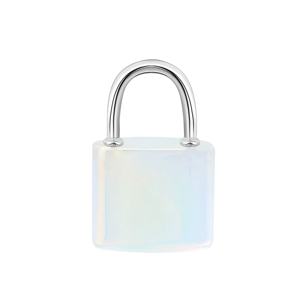 Natural Gemstone Lock Pendant KeyChain for Women Men