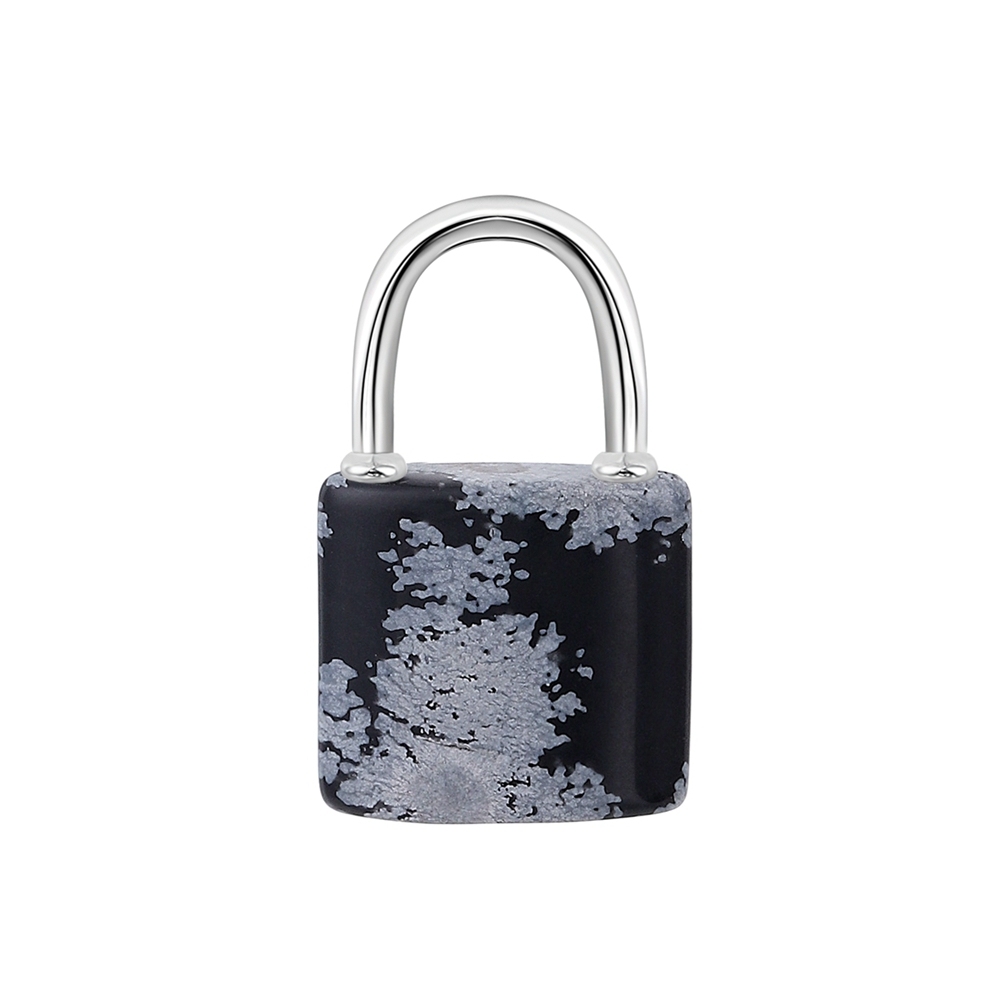 Natural Gemstone Lock Pendant KeyChain for Women Men