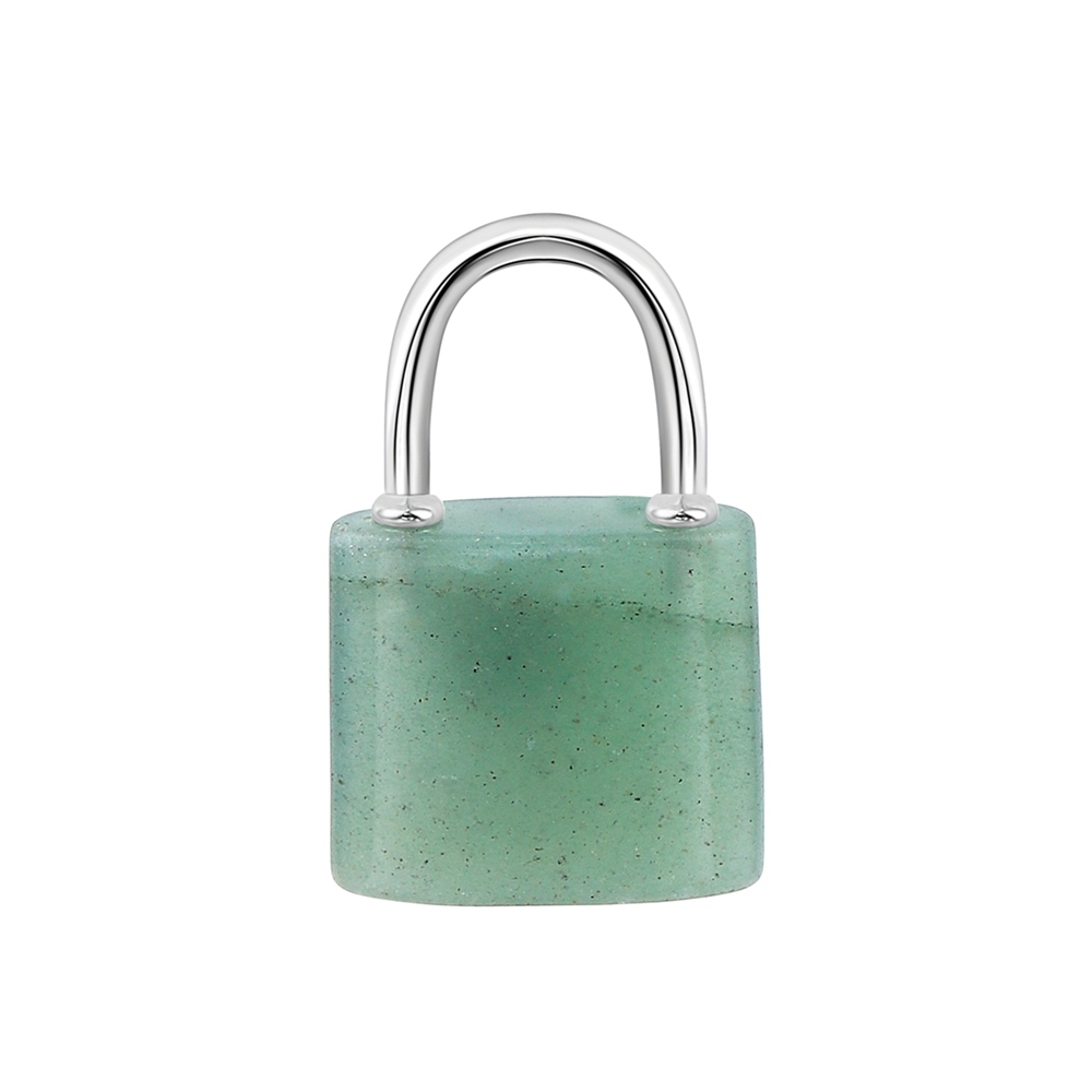 Natural Gemstone Lock Pendant KeyChain for Women Men