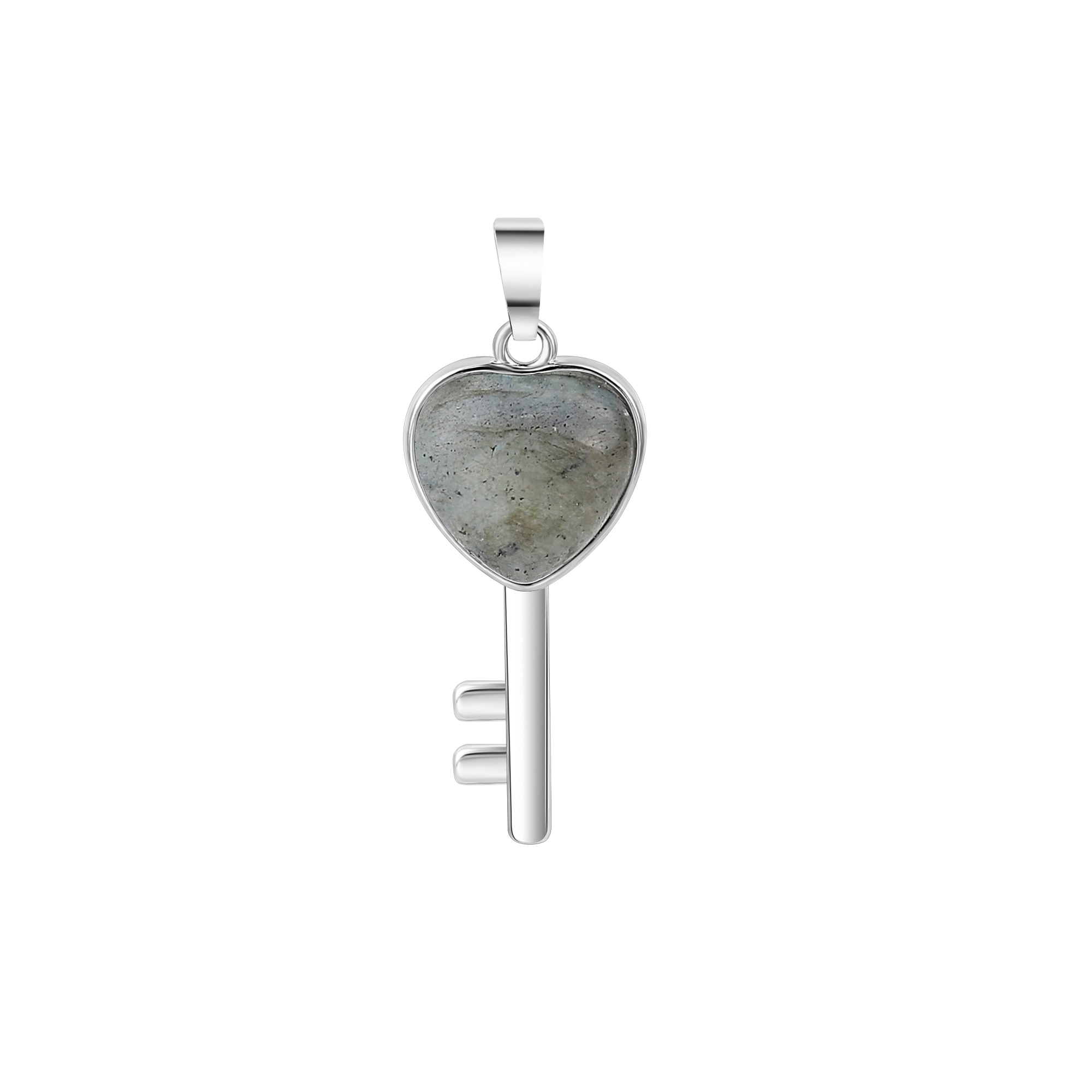 Layered Key Pendant Necklace Chunky Punk Silver Chain Choker Cuban Link  Statement Jewelry for Women and Girls