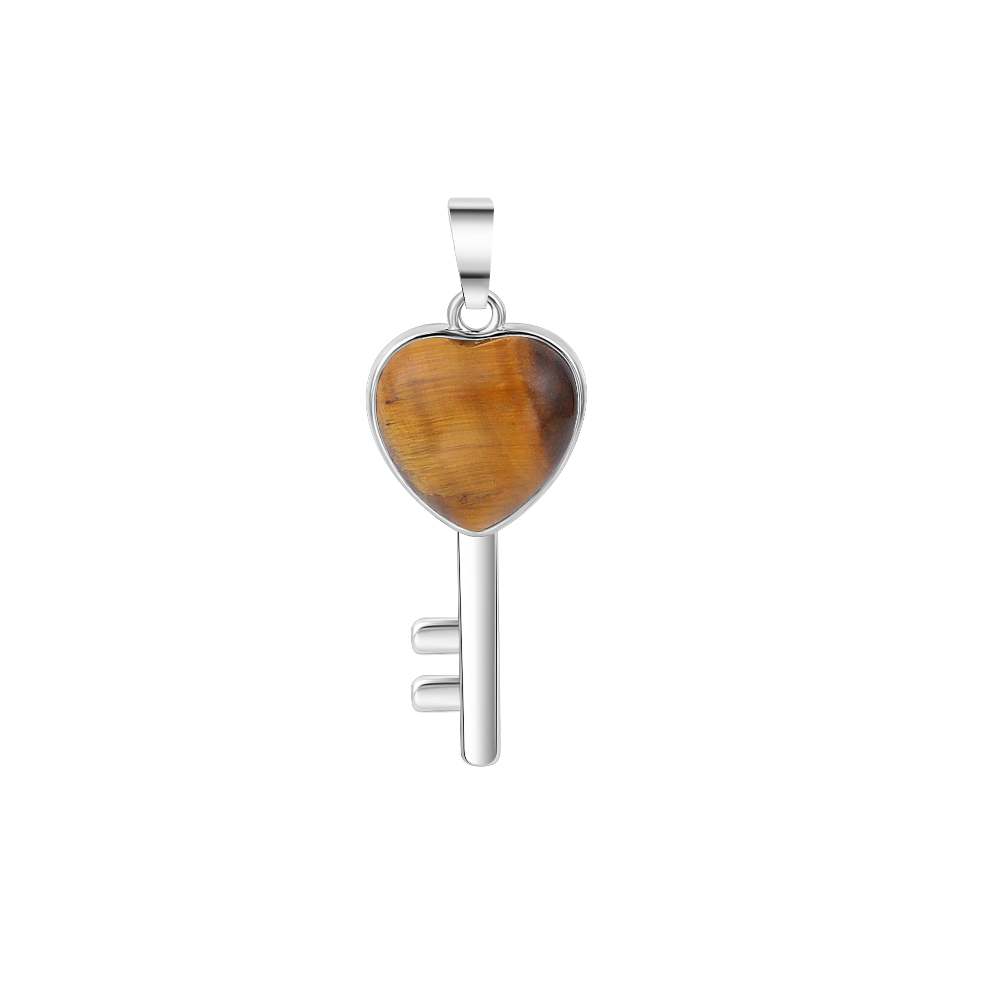Layered Key Pendant Necklace Chunky Punk Silver Chain Choker Cuban Link  Statement Jewelry for Women and Girls