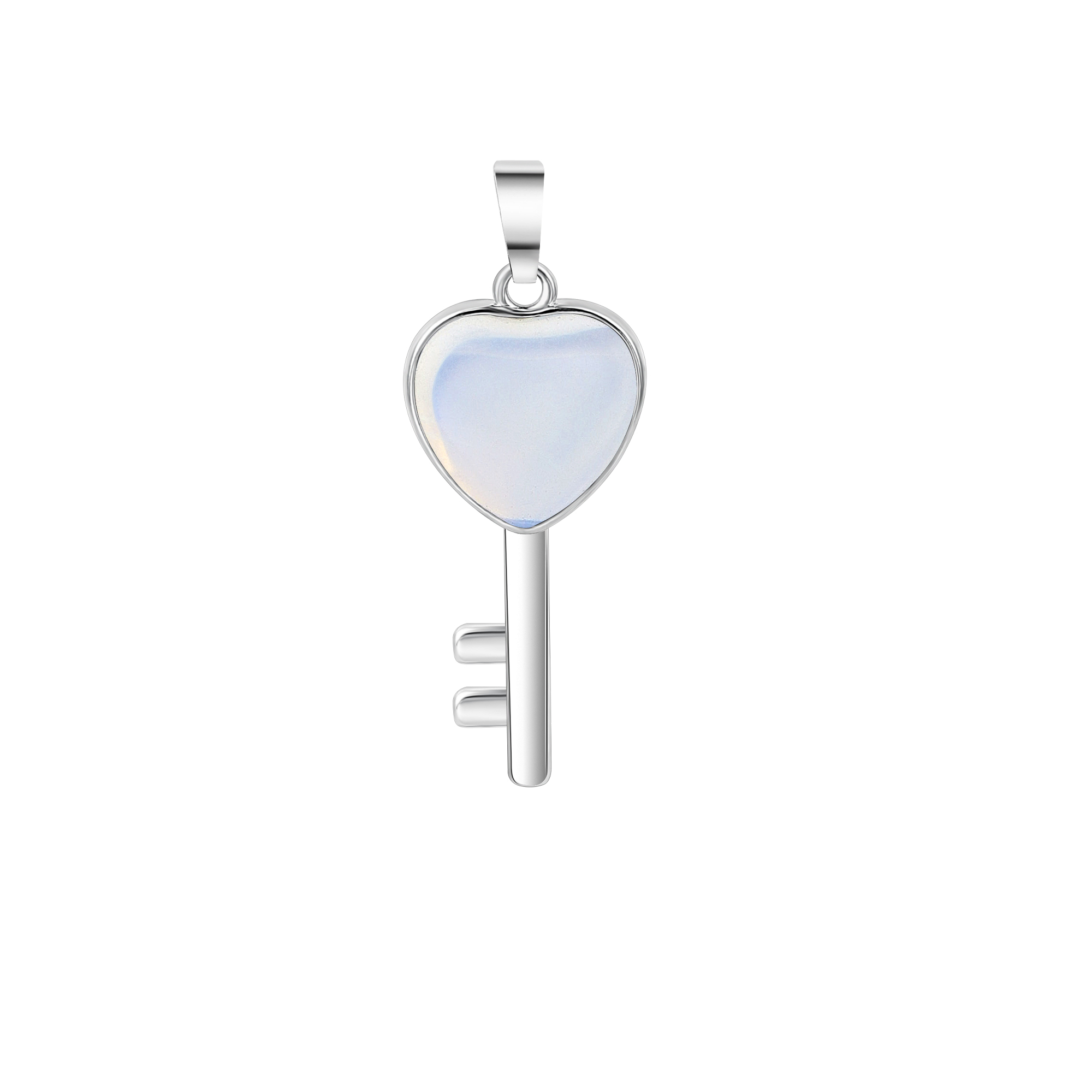 Layered Key Pendant Necklace Chunky Punk Silver Chain Choker Cuban Link  Statement Jewelry for Women and Girls