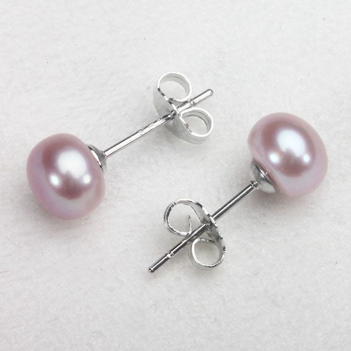 Pearl Stud Earrings 925 Sterling Silver Genuines Freshwater Cultured Pearl Ear Studs For Women Girl Color and Size Choose