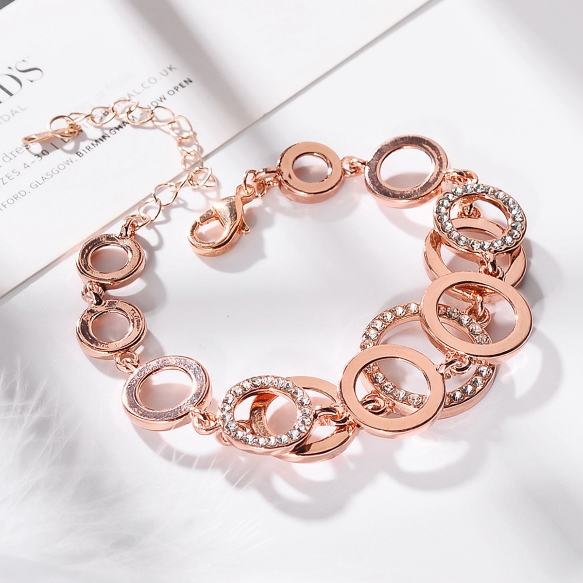 Trendy Rhinestone Chain Link Bracelets For Women Rose Gold Silvery Circles Bangle Designer Brand Cable Wire Vintage Cuban Curb Fashion Jewelry