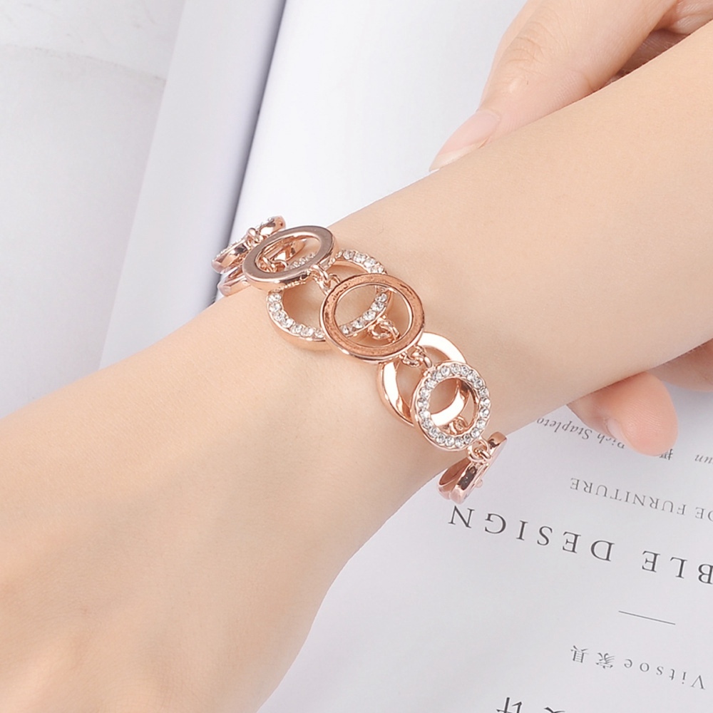 Trendy Rhinestone Chain Link Bracelets For Women Rose Gold Silvery Circles Bangle Designer Brand Cable Wire Vintage Cuban Curb Fashion Jewelry