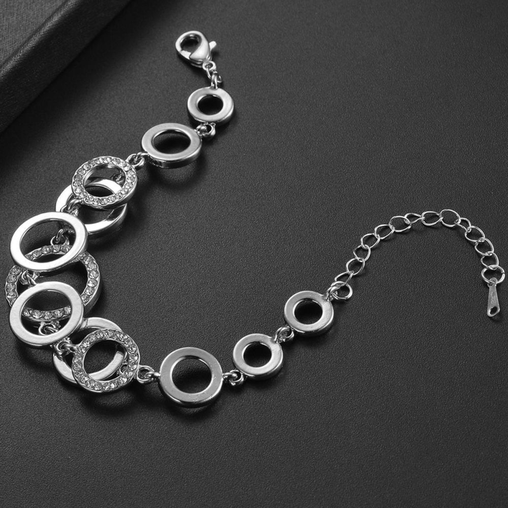 Trendy Rhinestone Chain Link Bracelets For Women Rose Gold Silvery Circles Bangle Designer Brand Cable Wire Vintage Cuban Curb Fashion Jewelry