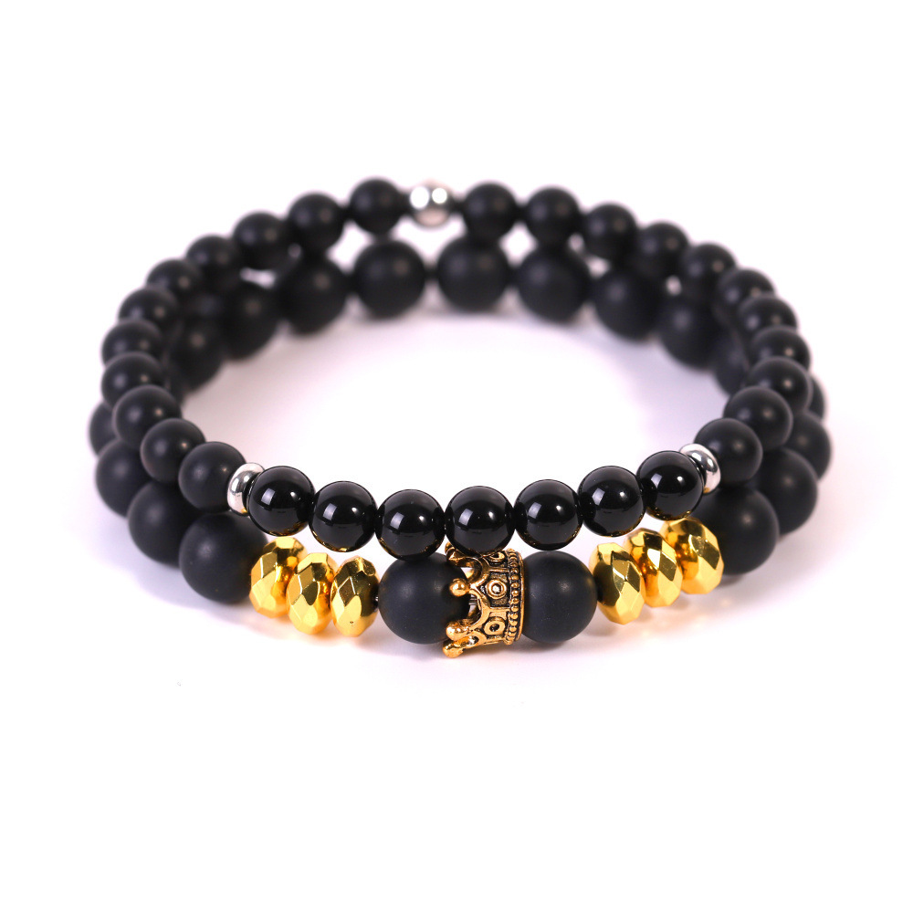 Natural Gemstone Stretch Beaded Couple Friendship Bracelet for Women Men