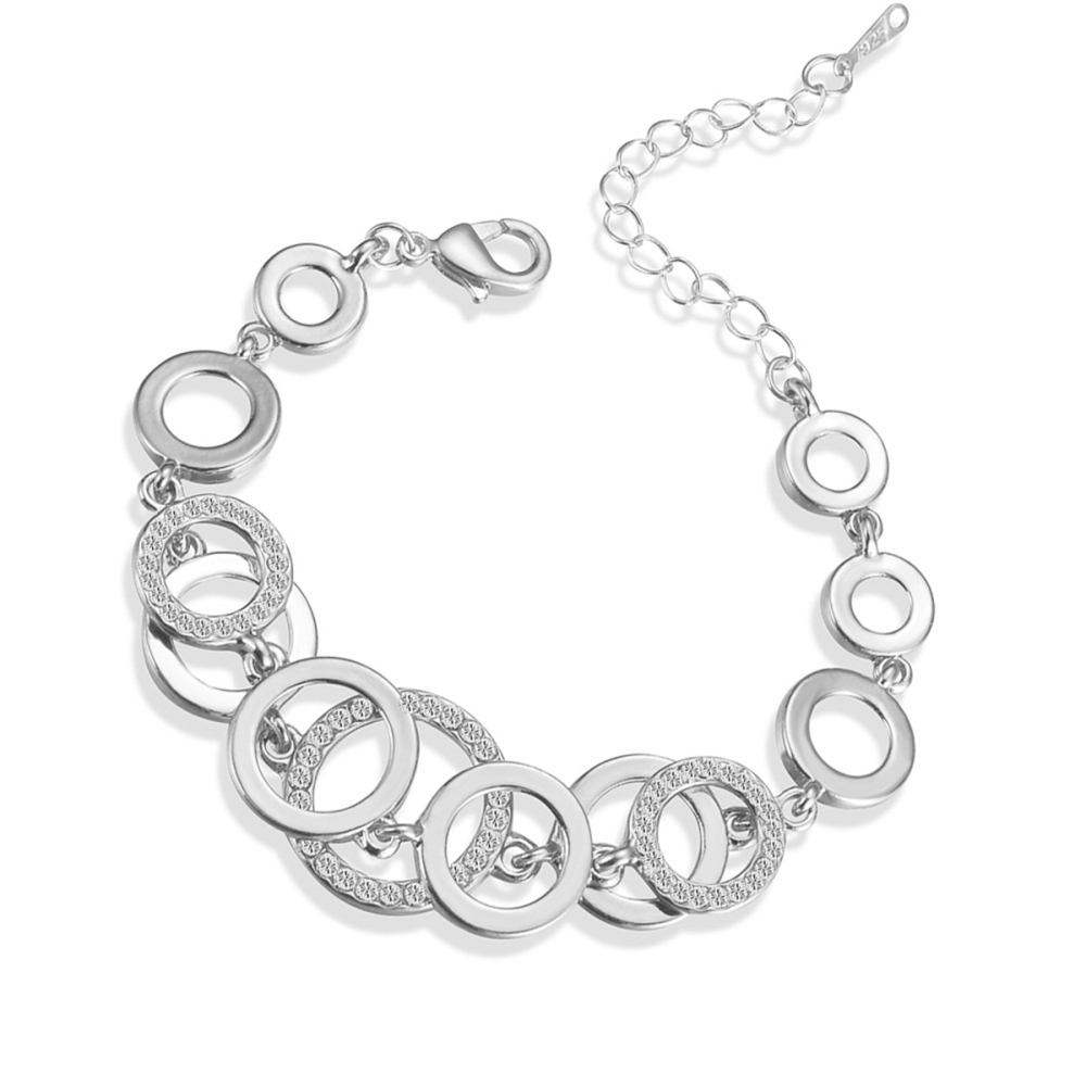 Trendy Rhinestone Chain Link Bracelets For Women Rose Gold Silvery Circles Bangle Designer Brand Cable Wire Vintage Cuban Curb Fashion Jewelry