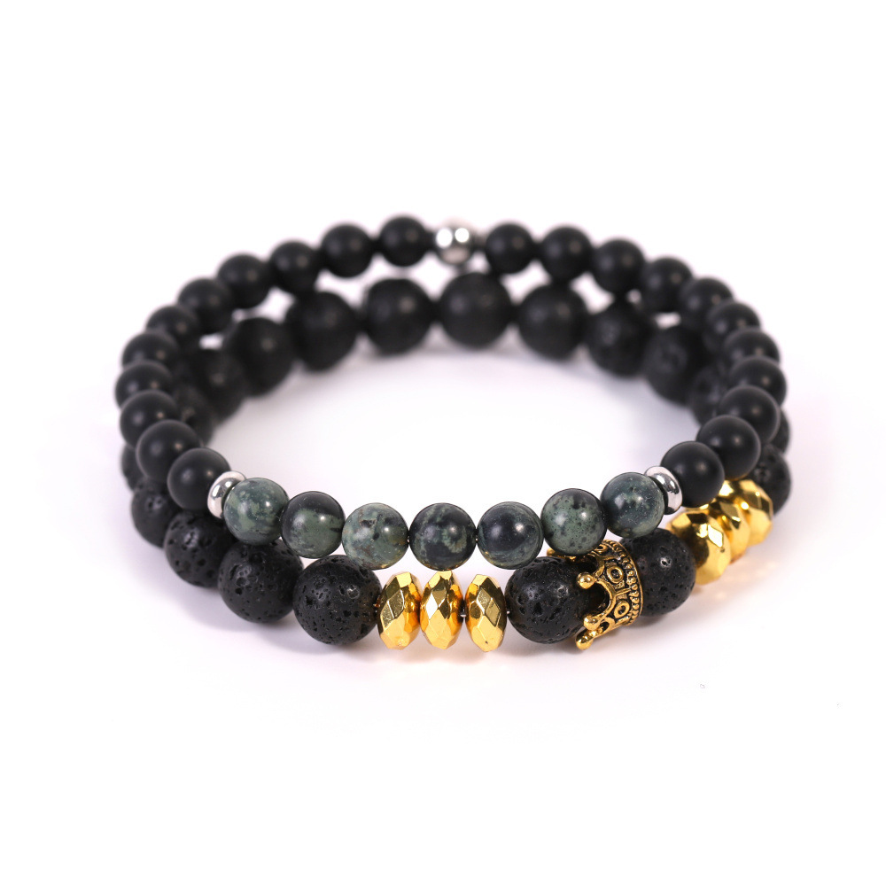 Natural Gemstone Stretch Beaded Couple Friendship Bracelet for Women Men