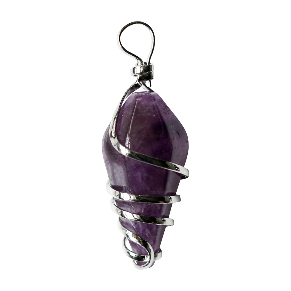 Healing Crystal Pointed Keychain Wire Wrapped Gemstone Pendant Key Chain for Women Girls