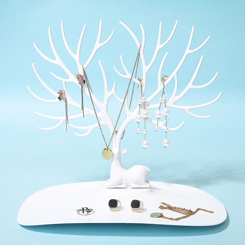 Deer Antlers Jewelry Stand Display For Earrings Necklace Bracelets Anklet Pendant Rings Organizer Holder Tree Tower Decor Jewellery Organizer.
