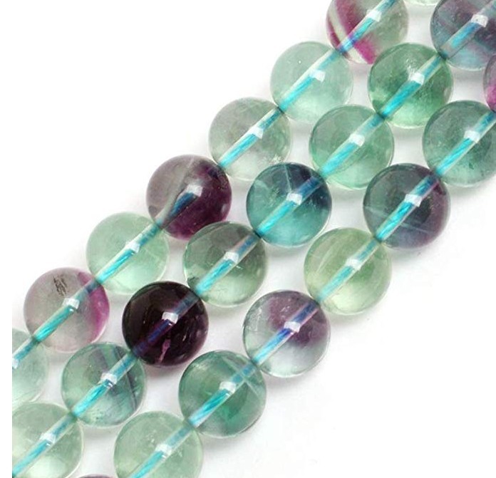 Loose Natural  Fluorite Round Beads for  Making Jewelry 4MM 6MM 8MM 10MM 12MM