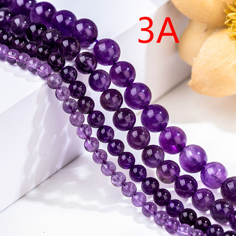 Loose Natural Amethyst Round Beads for  Making Jewelry 4MM 6MM 8MM 10MM 12MM
