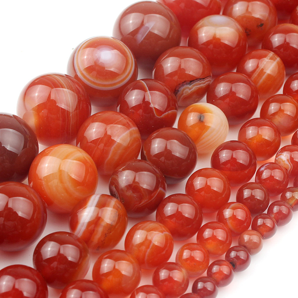 Loose Natural Red Carnelian Round Beads for  Making Jewelry 4MM 6MM 8MM 10MM 12MM