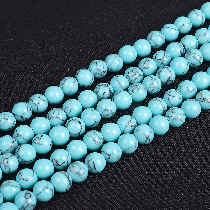Loose Turquoise Round Beads for  Making Jewelry 4MM 6MM 8MM 10MM 12MM