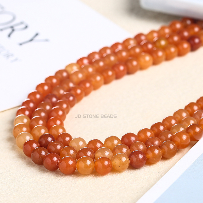 Loose Red Aventurine Round Healing Stone Full Strand Gem Bead for DIY Bracelet Necklace Jewelry Making 4/6/8/10/12mm