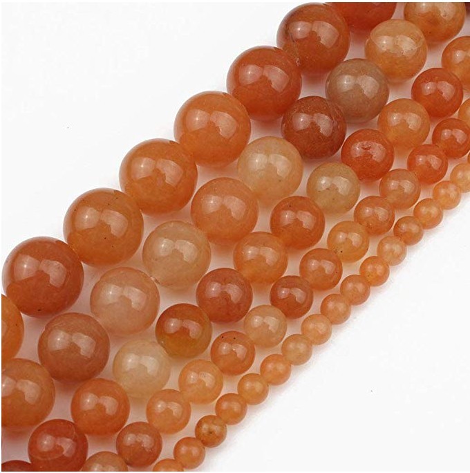 Loose Red Aventurine Round Healing Stone Full Strand Gem Bead for DIY Bracelet Necklace Jewelry Making 4/6/8/10/12mm