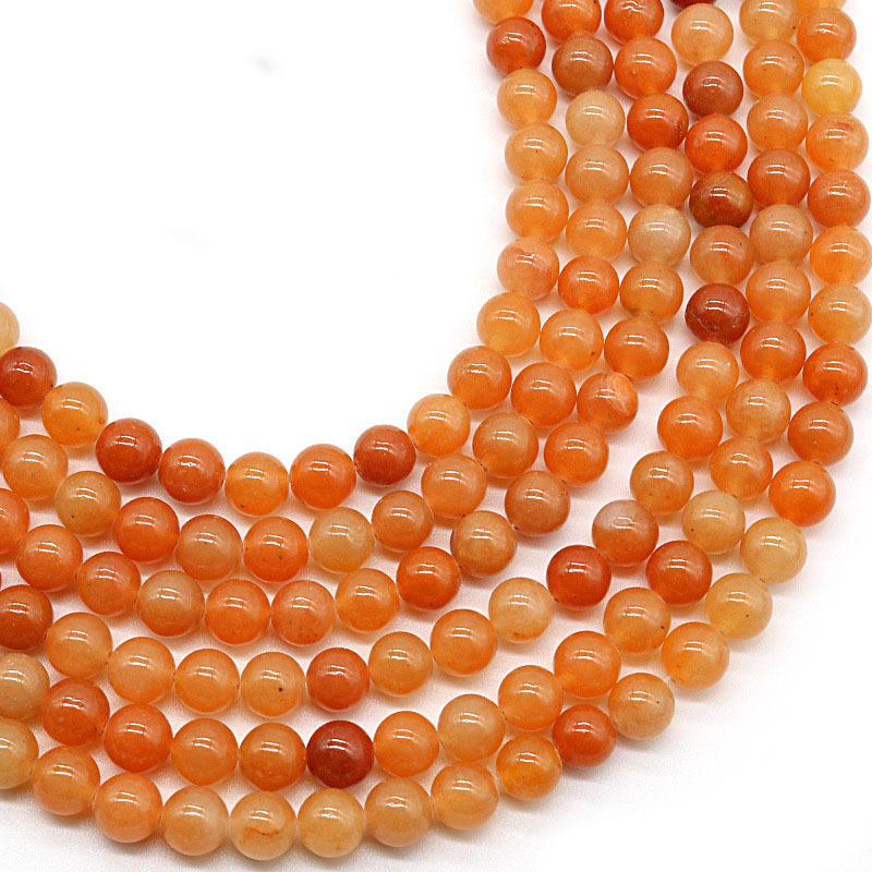 Loose Red Aventurine Round Healing Stone Full Strand Gem Bead for DIY Bracelet Necklace Jewelry Making 4/6/8/10/12mm